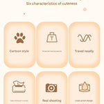 Brown Cute Cartoon Car Trash Bin with Adjustable Strap - Water-Repellent Corduroy (19x24cm)