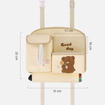 Car Seat Back Organizer with Practical design-Multi-Pocket Storage for Tissues and Gadgets-Brown