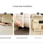 Car Seat Back Organizer with Practical design-Multi-Pocket Storage for Tissues and Gadgets-Brown
