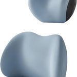 Blue Ergonomic Memory Foam Car Headrest & Lumbar Support Cushion Set - Driving Comfort Neck & Back Pillow