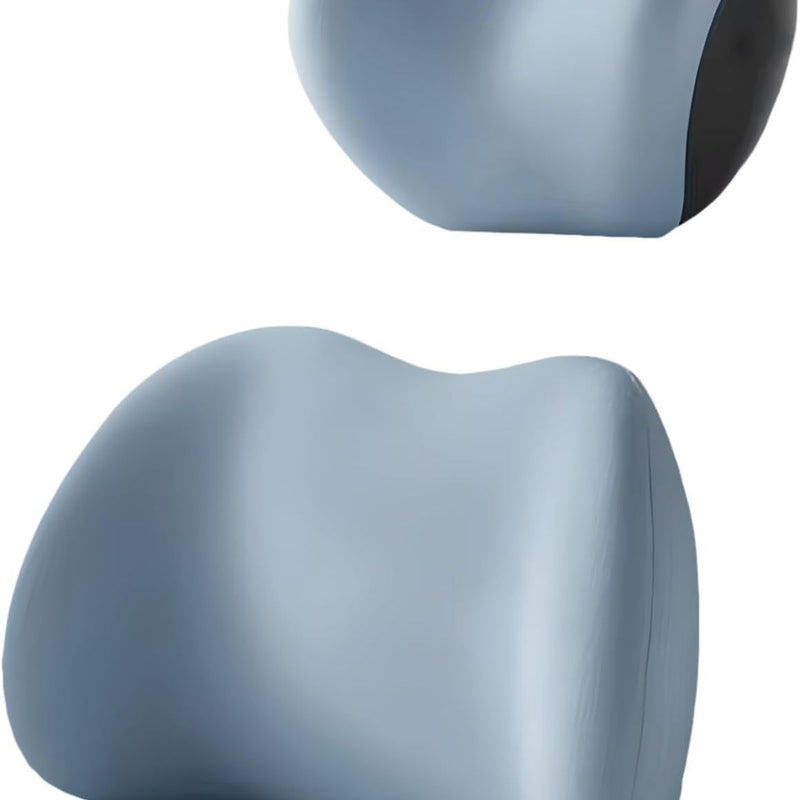 Blue Ergonomic Memory Foam Car Headrest & Lumbar Support Cushion Set - Driving Comfort Neck & Back Pillow