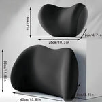 Blue Ergonomic Memory Foam Car Headrest & Lumbar Support Cushion Set - Driving Comfort Neck & Back Pillow
