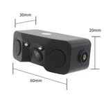 3-in-1 Car Reversing Camera & Parking Sensor System with Monitor - License Plate Frame Mount, Waterproof & Night Vision(black)