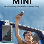Mini 2-in-1 Wireless CarPlay & Android Auto Adapter - 5GHz WiFi 6, Bluetooth 5.4, Plug & Play Dongle(black)