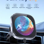 Wireless CarPlay Adapter with 1.6" Multi-Functional Screen, Car Diffuser & 360 Vent Clip(silver)
