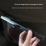 Premium PU Leather Foldable Car Trash Bin - Large Capacity Waterproof Hanging Organizer for Back Seat