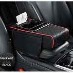 Premium Car Armrest Organizer & Comfort Pad(black red)
