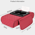 Premium Car Armrest Organizer & Comfort Pad(black red)