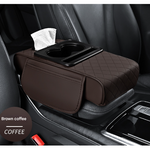 Premium Car Armrest Organizer & Comfort Pad(brown)