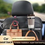 Orange 3-in-1 Car Headrest Organizer Hook