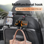 Beige 3-in-1 Car Headrest Organizer Hook