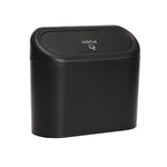 Black Compact Car Trash Can 2 Pack Hanging Storage Bin with Push Lid for Vehicle Door and Seat Back Universal Fit Waste Management Solution for Local Drivers