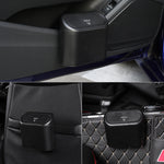 Blue Compact Car Trash Can 2 Pack Hanging Storage Bin with Push Lid for Vehicle Door and Seat Back Universal Fit Waste Management Solution for Local Drivers