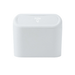 White Compact Car Trash Can 2 Pack Hanging Storage Bin with Push Lid for Vehicle Door and Seat Back Universal Fit Waste Management Solution for Local Drivers