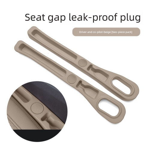 Car Seat Gap Filler Strip with Storage Slot — Beige, Universal Fit