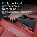 Beige Car Seat Gap Filler Strip with Integrated Storage Slot Universal Interior Organizer for Mobile Phones and Keys Safety Solution for Local Drivers