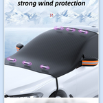 Durable Car Protector with Extra-Large 253cm Coverage - All-Season Snow & Sun Protector, 6-Magnet & 4 Strap Windproof System(Black & Green)