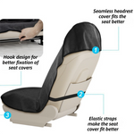 Black Waterproof Towel Car Single Seat Cover - Universal Non-Slip Sweat-Absorbent Bucket Seat Protector for Gym Fitness and Beach