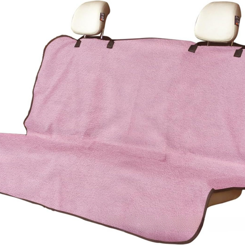 Pink Waterproof Towel Car Back Seat Cover - Universal Non-Slip Sweat-Absorbent Bucket Seat Protector for Gym Fitness and Beach