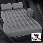 Grey Multi-Chamber Car Inflatable Air Mattress with Electric Pump & Pillows for Universal Backseat Sleeping and Camping(174 x 68 CM)