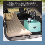 Beige Multi-Chamber Car Inflatable Air Mattress with Electric Pump, Storage Bag & Pillows for Universal Trunk Sleeping and Camping (174 x 126 CM)