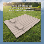 Grey Multi-Chamber Car Inflatable Air Mattress with Electric Pump, Storage Bag & Pillows for Universal Trunk Sleeping and Camping (174 x 126 CM)