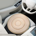Beige 360° Swivel Car Seat Cushion – Portable Rotating Transfer Aid for Elderly, Pregnant Women & Mobility Support