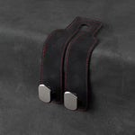 Black 4-Pack Car Seat Back Hooks – Hidden Suede Leather with Metal Hooks for Storage and Phone Stand