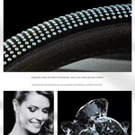 Blue Crystal Rhinestone Steering Wheel Cover – Elastic Stretch Design with Full Diamond Embellishment