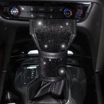 White 7-Piece Car Interior Decoration Set – Crystal Rhinestone Steering Wheel Cover, Gear Shift Cover, Seat Belt Pads, Cup Coasters & Ignition Switch Cover