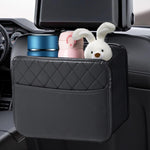 2-Pack Car Seat Back Organiser and Trash Can with 100 Trash Bags Multiple Pocket Bottle Holder - Waterproof Leather, 25 x 25 x 8 CM Multi Purpose Hanging Storage