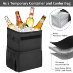 Waterproof Foldable Car Trash Can and Organiser with Dual Side Pockets & Odour Control Lid - 25x16x15 CM Durable Oxford Leak Proof Waste Bin for Travel Camping