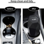 550ML Silver Car Trash Can with Automatic Rebound Lid & Diamond Design - Portable Waste Bin and Odour Proof Storage, Easy to Clean for Office Home Car Center Console