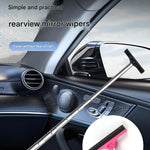Black Telescopic Car Mirror Wiper - ABS & Stainless Steel - 98cm Extendable, Defog & Rain Removal, Compact Car Cleaning Tool, Universal Fit, Travel Friendly