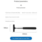 Black Telescopic Car Mirror Wiper - ABS & Stainless Steel - 98cm Extendable, Defog & Rain Removal, Compact Car Cleaning Tool, Universal Fit, Travel Friendly