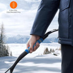 27" Car Snow Brush and Ice Scraper – 2-in-1 Detachable Car Windshield Winter Clearing Tool with Soft Foam Grip & Paint-Safe Scraping Chutes for Cars, Trucks, SUVs (Heavy Duty ABS, Thickened Nylon Brush, Orange)