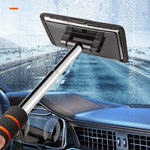 Orange Telescopic Car Windshield Cleaning Brush with 3 Replacement Microfiber- Aluminium Alloy Extendable Handle, 180° Rotatable Microfibre Head, Anti-Fog & Streak-Free Glass Wiper for Car & Home Use, Soft Grip Foam Handle