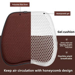 Black Universal Honeycomb Gel Seat Cushion - Breathable Cooling Pad for Car & Office - Ergonomic Pressure Relief & Non-Slip Design for Long Sitting