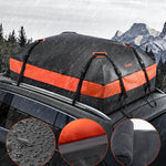 Car Rooftop Cargo Carrier Bag, 15 Cubic Feet Car Roof Cargo Carrier, 100% Waterproof Heavy Duty 840D PVC Roof Luggage Bag for All Vehicle with/without Rack- with Lock, Non-Slip Mat, 4 Door Hooks