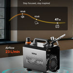 Airbrush Kit Air Brush Kit 1/6 HP Air Compressor 1 Airbrush 3 Tips Paint
