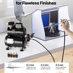 Airbrush Kit Air Brush Kit 1/6 HP Air Compressor Tank 1 Airbrush 3 Tips