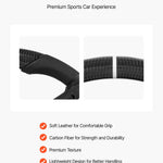 Steering Wheel for 2010-2014 Ford Mustang, Carbon Fiber Steering Wheel D-Shaped Flat-Bottom, Leather Grip with Non-Slip Texture & Precise Stitching, Accessories Replacement for Mustang, Black