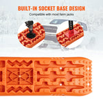 10 TON Traction Boards with PP Material, Recovery Boards for Off-road Vehicles/Cars/Pickups/SUVs/RVs, Pair Tire Traction Mats on Snow, Sand, Mud and Loose Terrain, Storage Bag, Long, Orange