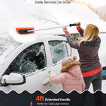 VEVOR Snow Roof Rake, 1.2m Long Reach Car Roof Snow Scraper, 45cm Foam Blade for No Scratches, Non-Slip Handle, Lightweight Snows Removal Tool for Vehicle Garage Rooftop Leaves Debris Clearing