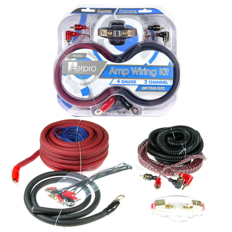 Aerpro Bassix BSX204 4AWG 2-Channel Amp Install Kit - 650W