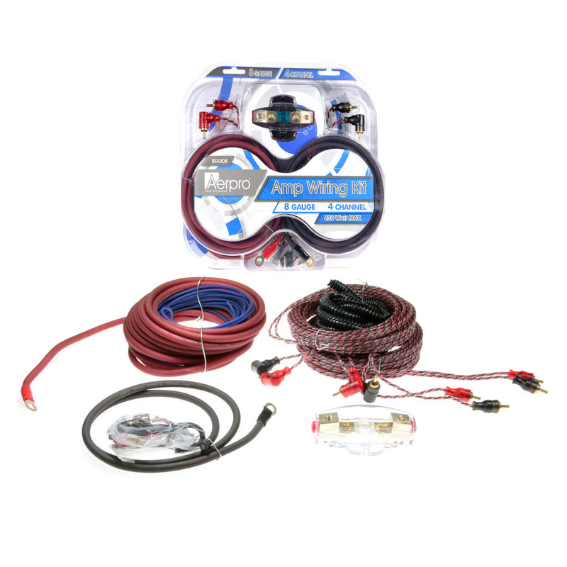 Aerpro Bassix BSX408 8AWG 4-Channel Amp Install Kit - 450W